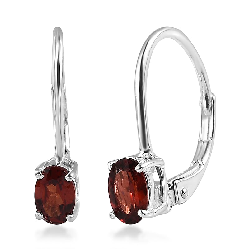 D'Joy Mozambique Garnet 1.30 ctw Lever Back Earrings in Sterling Silver