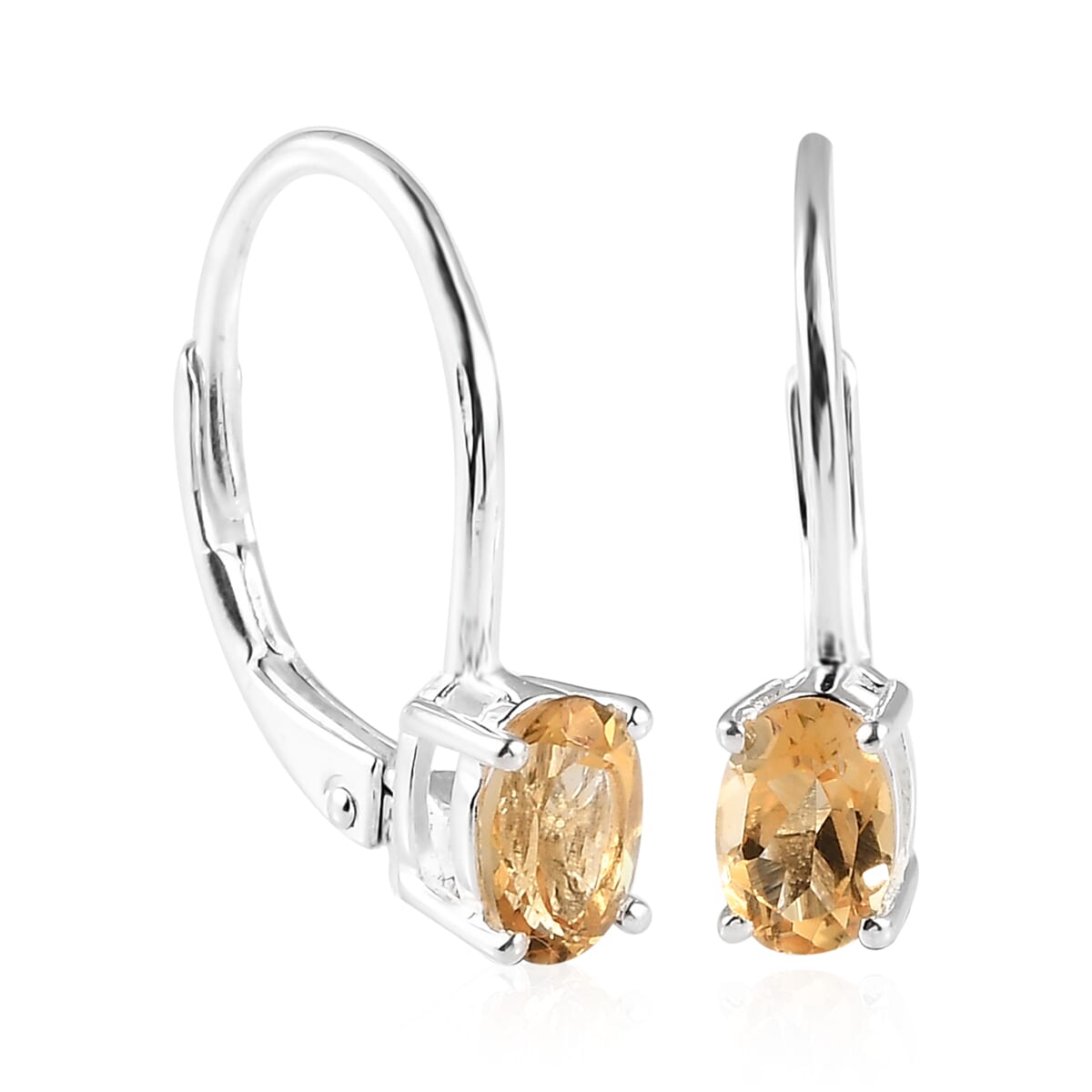 D'Joy Brazilian Citrine 0.75 ctw Lever Back Earrings in Sterling Silver image number 0