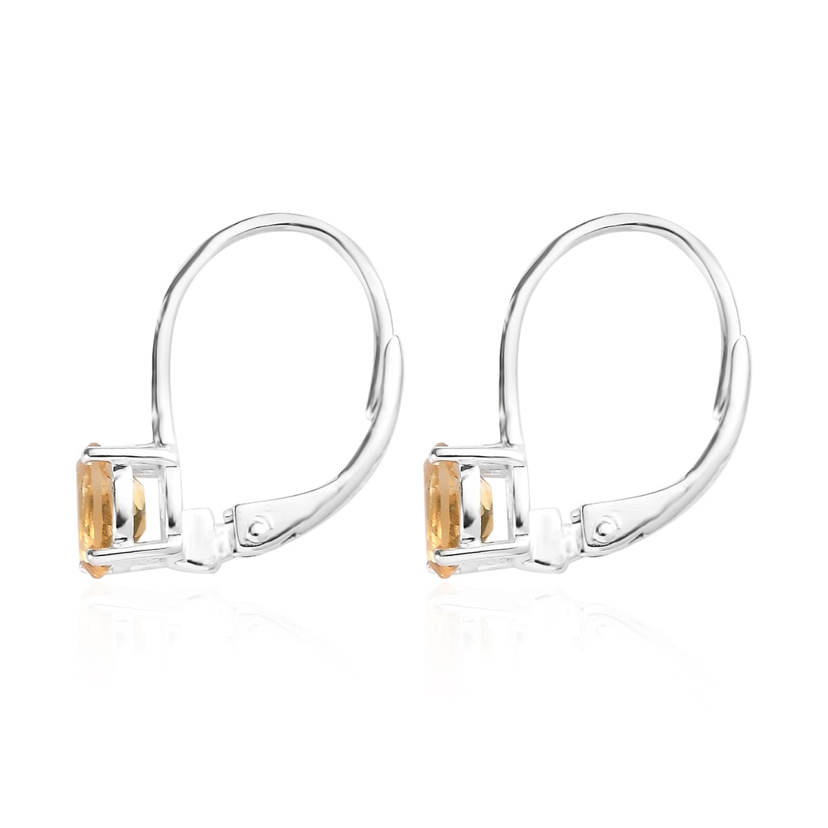 D'Joy Brazilian Citrine 0.75 ctw Lever Back Earrings in Sterling Silver image number 3