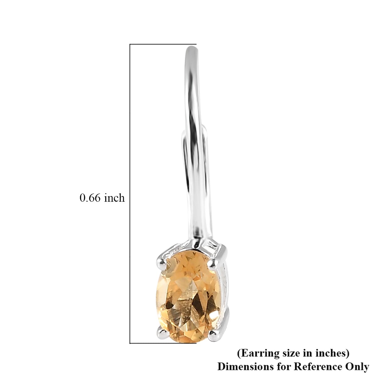 D'Joy Brazilian Citrine 0.75 ctw Lever Back Earrings in Sterling Silver image number 4