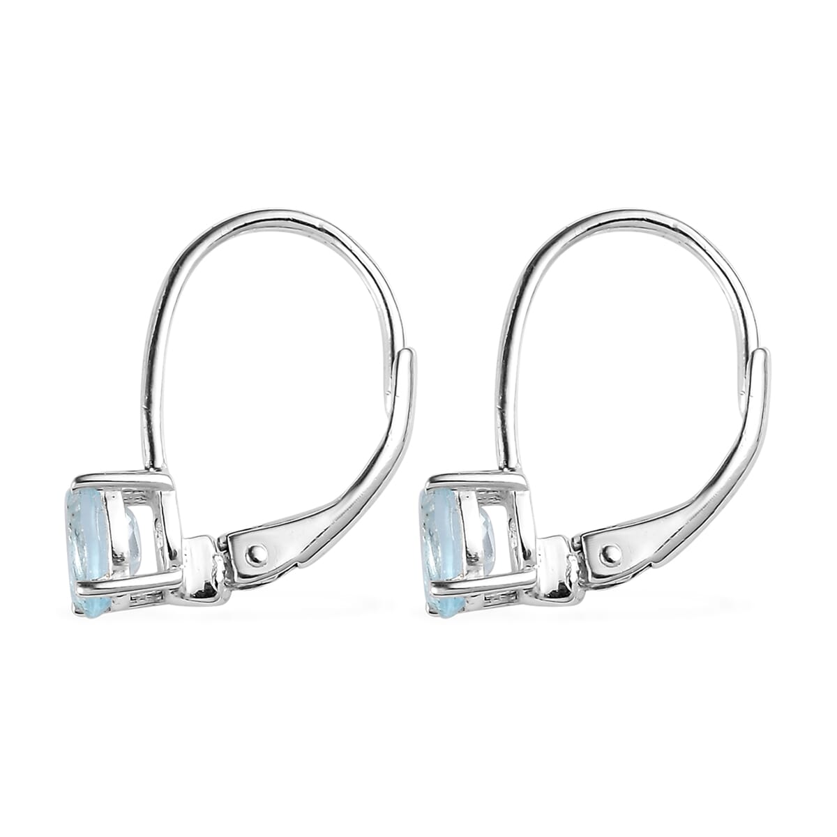 Sky Blue Topaz 1.35 ctw Lever Back Earrings in Sterling Silver image number 3