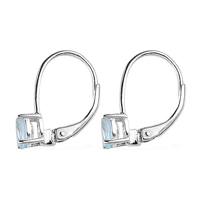 D'Joy Sky Blue Topaz 1.35 ctw Lever Back Earrings in Sterling Silver