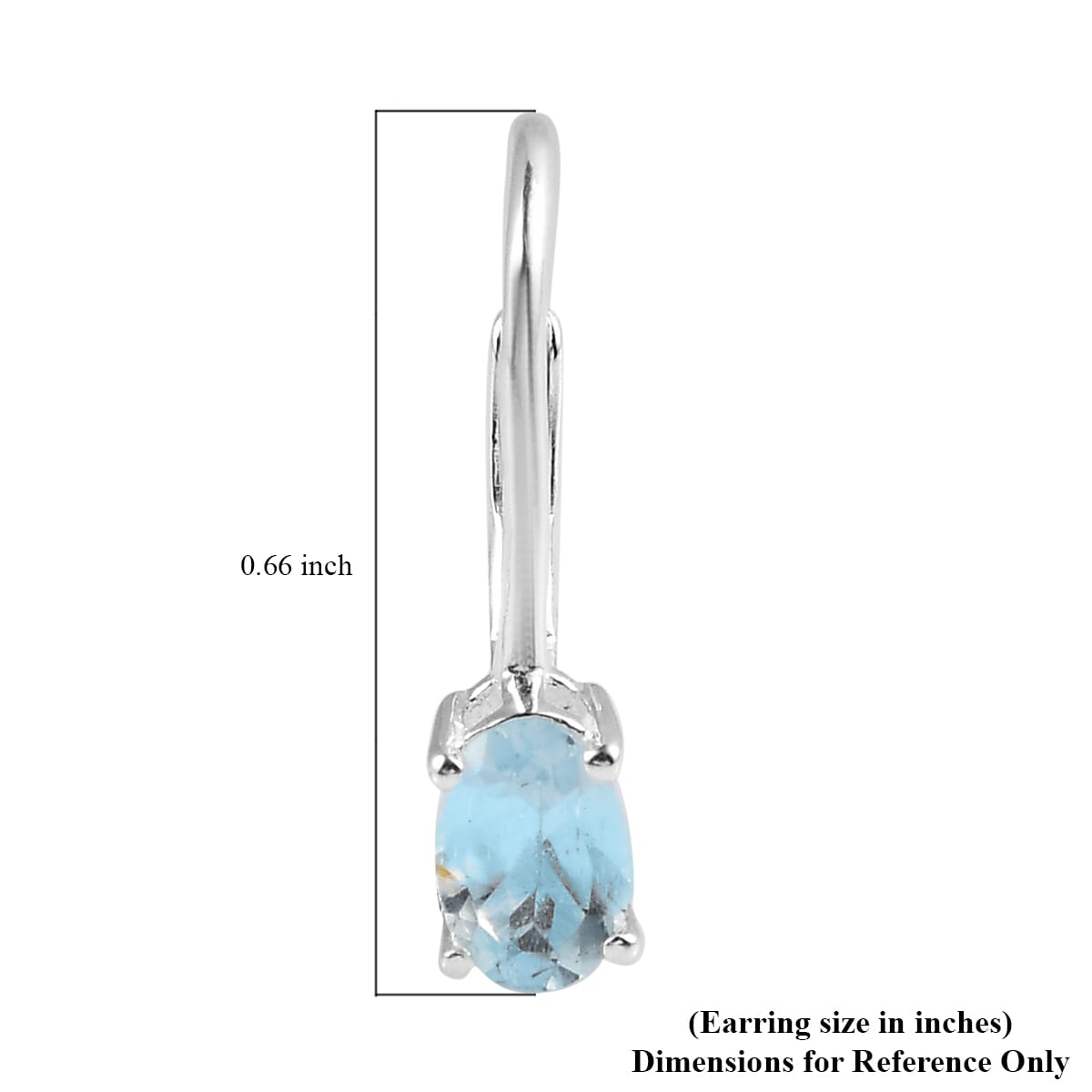 Sky Blue Topaz 1.35 ctw Lever Back Earrings in Sterling Silver image number 4