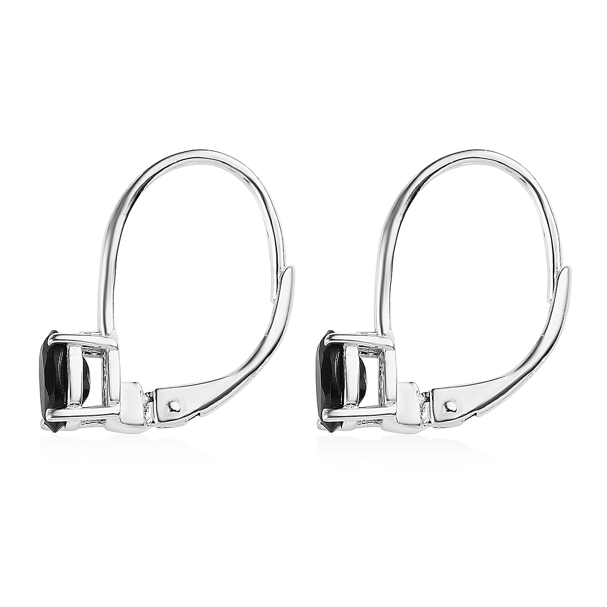 D'Joy Thai Black Spinel 1.25 ctw Lever Back Earrings in Sterling Silver