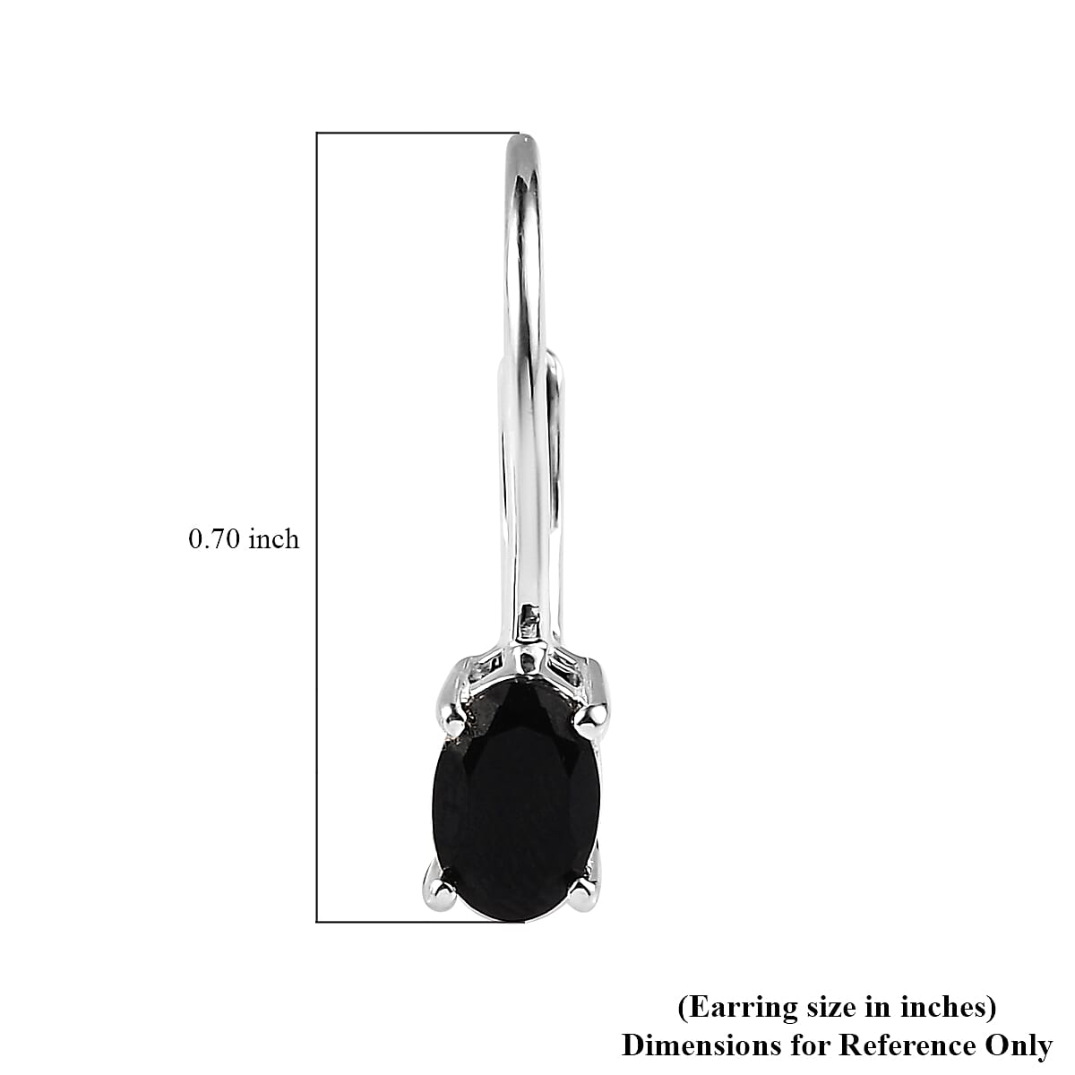 D'Joy Thai Black Spinel 1.25 ctw Lever Back Earrings in Sterling Silver