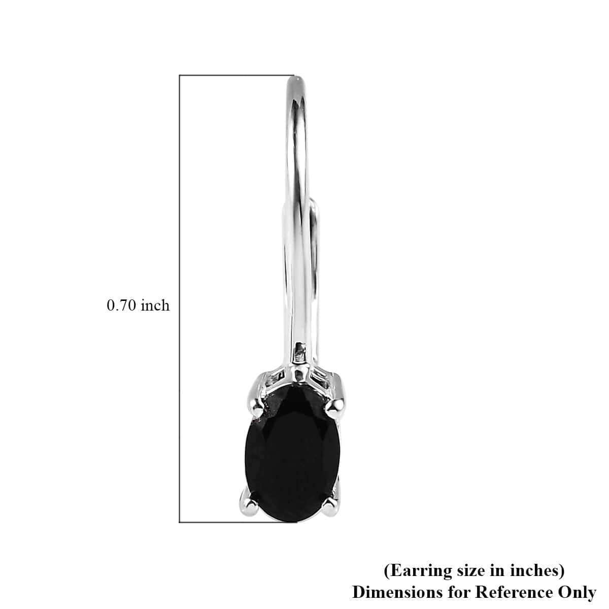 Thai Black Spinel Lever Back Earrings in Sterling Silver 1.25 ctw image number 4