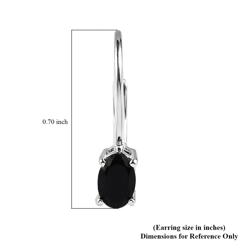 D'Joy Thai Black Spinel 1.25 ctw Lever Back Earrings in Sterling Silver