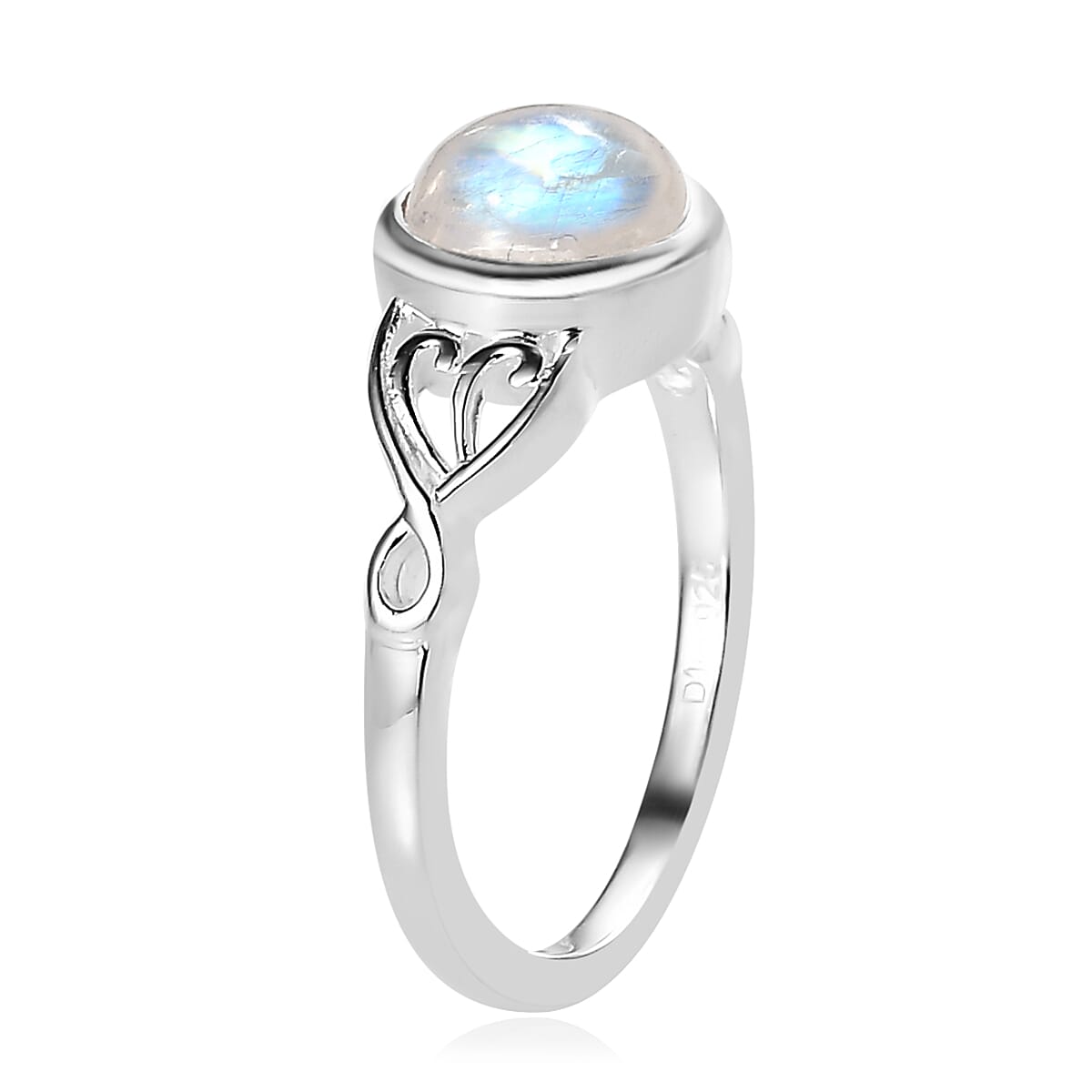 Kuisa Rainbow Moonstone Solitaire Ring in Sterling Silver (Size 10.0) 1.65 ctw