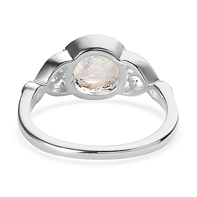 Kuisa Rainbow Moonstone Solitaire Ring in Sterling Silver (Size 10.0) 1.65 ctw
