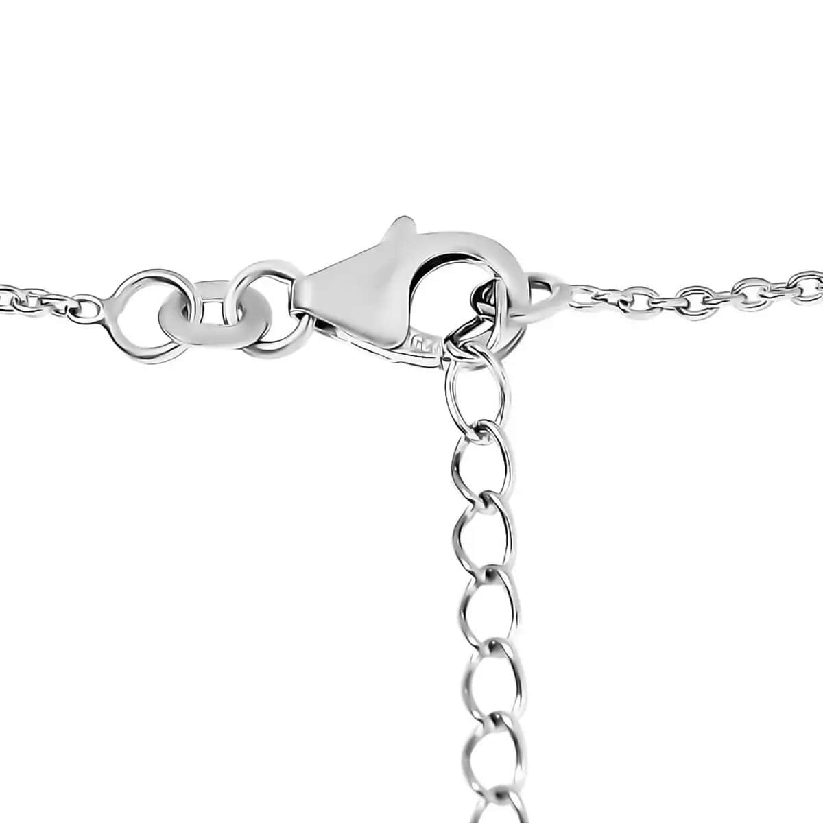 Platinum Over Sterling Silver Crossover Necklace 18 Inches 2.85 Grams image number 5