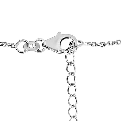 Crossover Necklace, Platinum Over Sterling Silver Necklace, X Necklace, 18 Inch Necklace 2.85 Grams