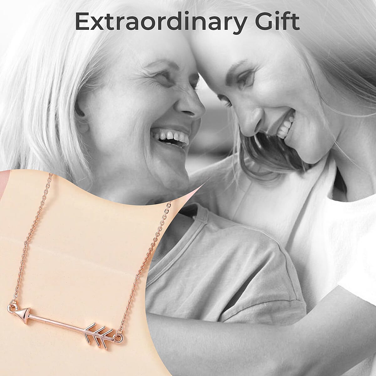 Arrow Necklace , Vermeil Rose Gold Over Sterling Silver Necklace , 18 inch necklace , Arrow Silver Necklace 2.85 Grams image number 3