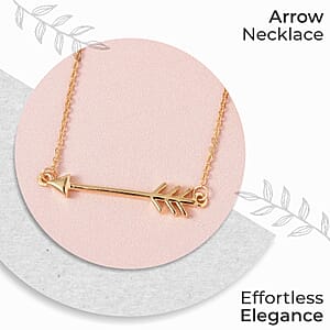 Arrow Necklace, Vermeil Yellow Gold Over Sterling Silver Necklace, 18 inch necklace, Arrow Silver Necklace 2.85 Grams