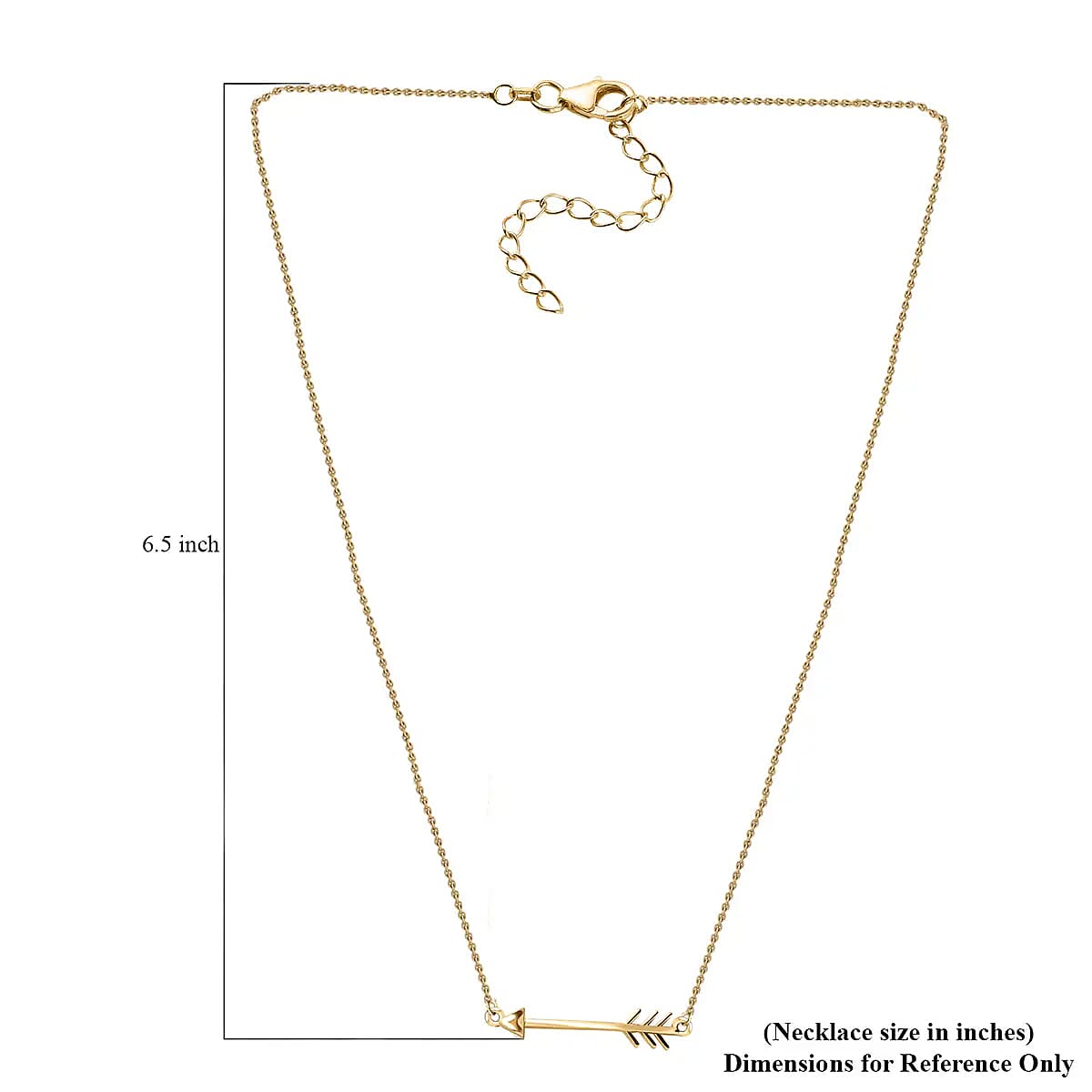 Arrow Necklace, Vermeil Yellow Gold Over Sterling Silver Necklace, 18 inch necklace, Arrow Silver Necklace 2.85 Grams