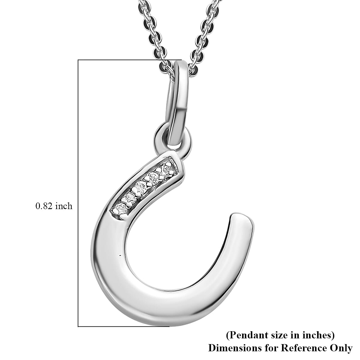 White Zircon Pendant in Platinum Over Sterling Silver