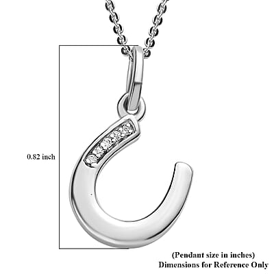 White Zircon Pendant in Platinum Over Sterling Silver