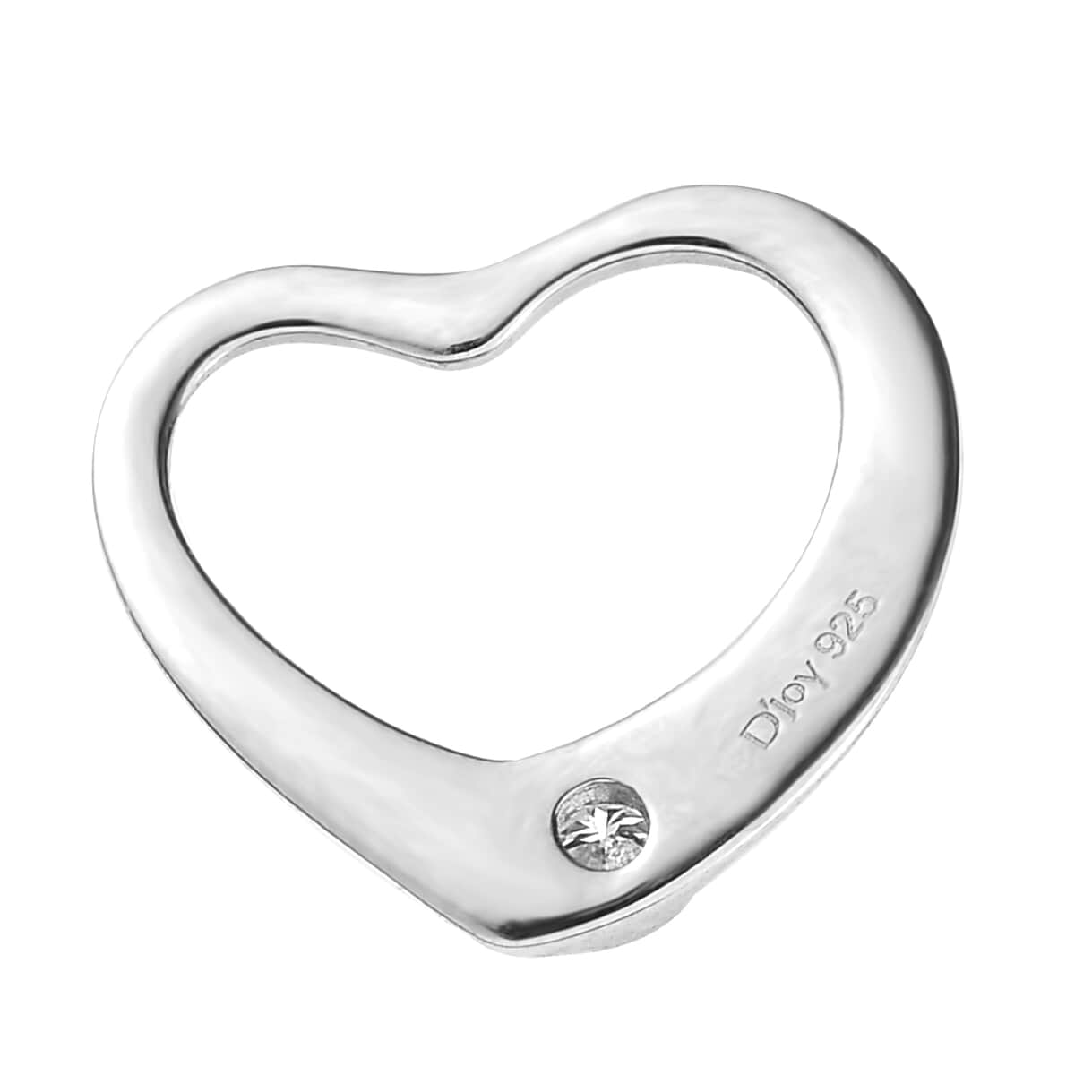 Moissanite Heart Pendant in Platinum Over Sterling Silver 0.07 ctw image number 4