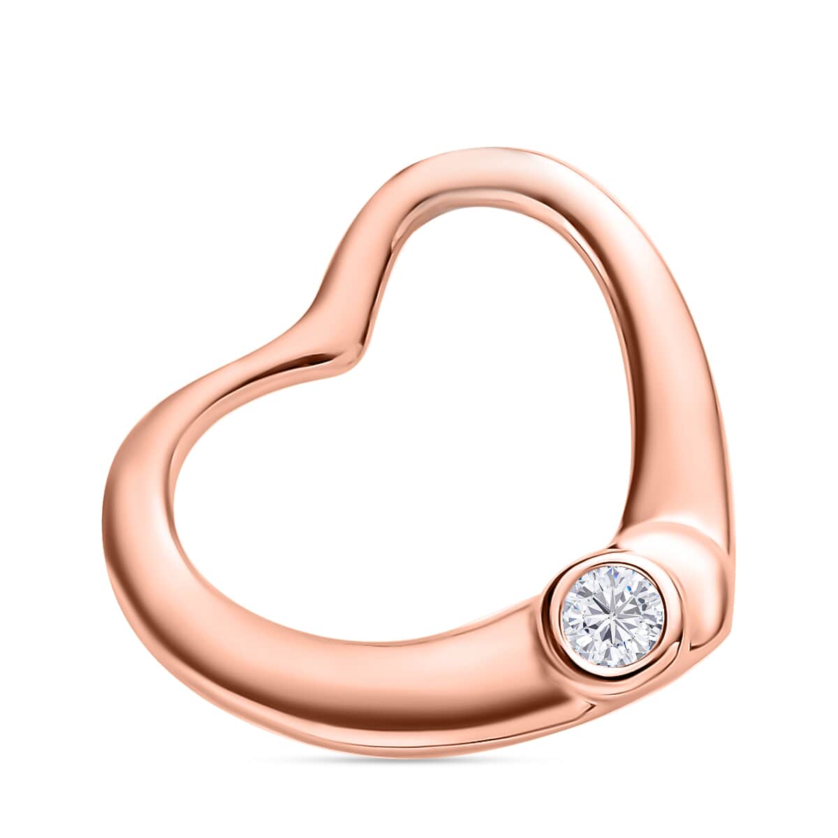 Moissanite Heart Pendant in Vermeil Rose Gold Over Sterling Silver 0.07 ctw image number 0