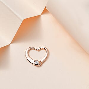 Moissanite Heart Pendant without Chain in Vermeil Rose Gold Over Sterling Silver 0.07 ctw