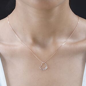 Moissanite Heart Pendant without Chain in Vermeil Rose Gold Over Sterling Silver 0.07 ctw