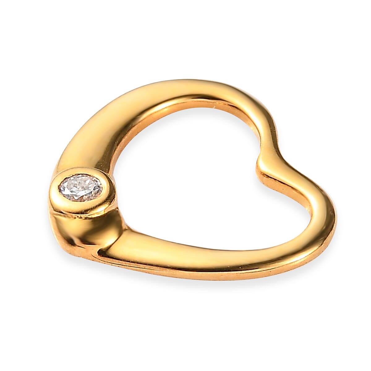 Moissanite Heart Pendant in Vermeil Yellow Gold Over Sterling Silver 0.07 ctw image number 3