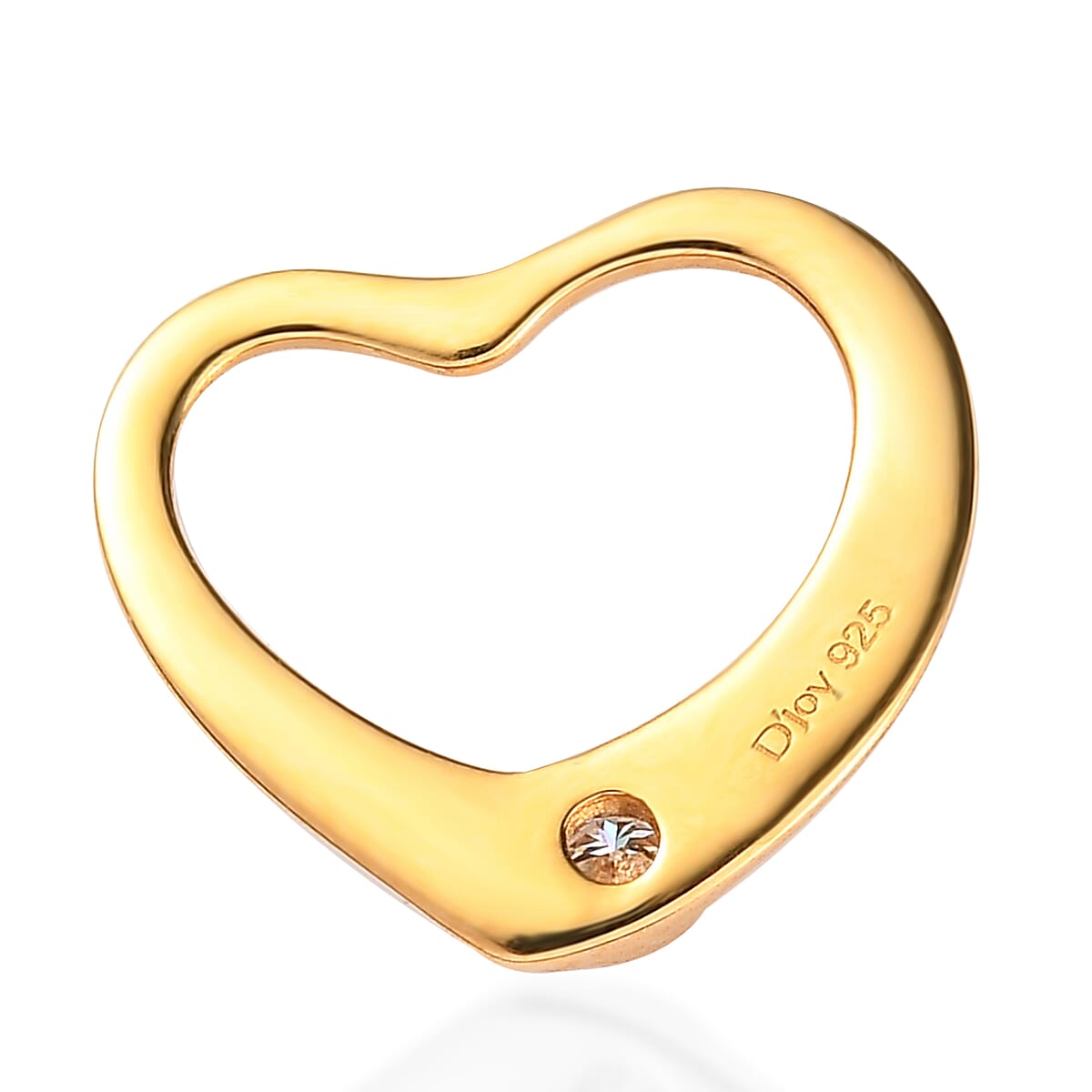 Moissanite Heart Pendant in Vermeil Yellow Gold Over Sterling Silver 0.07 ctw image number 4