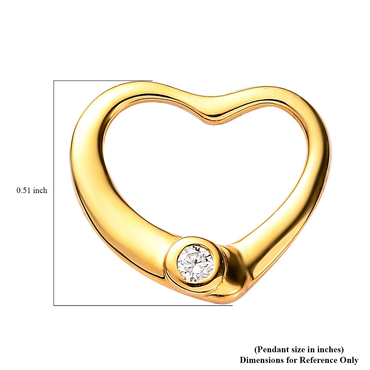Moissanite Heart Pendant in Vermeil Yellow Gold Over Sterling Silver 0.07 ctw image number 5