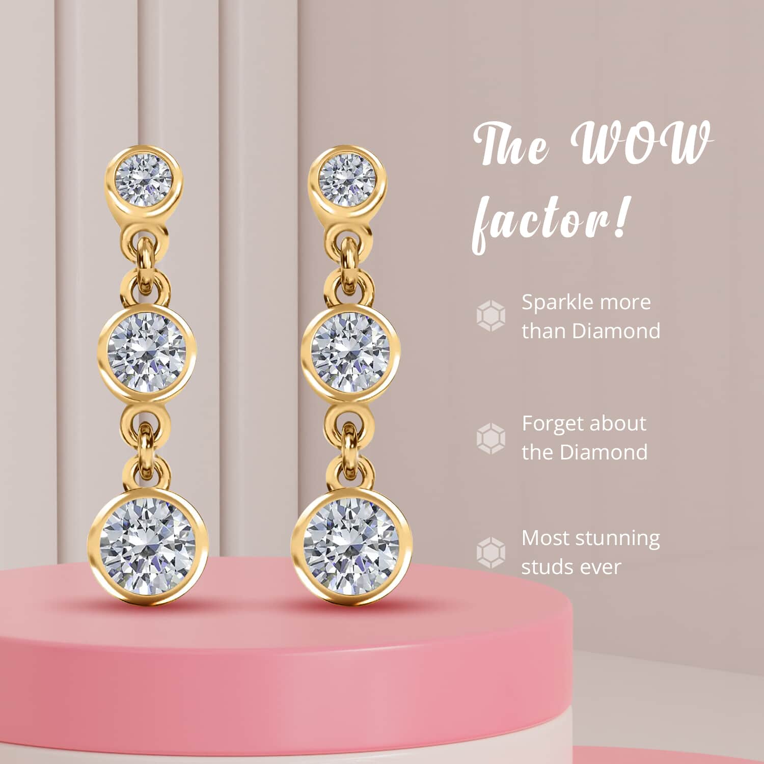 Buy Moissanite Dangle Earrings, Drop Earrings, Perfect Earrings