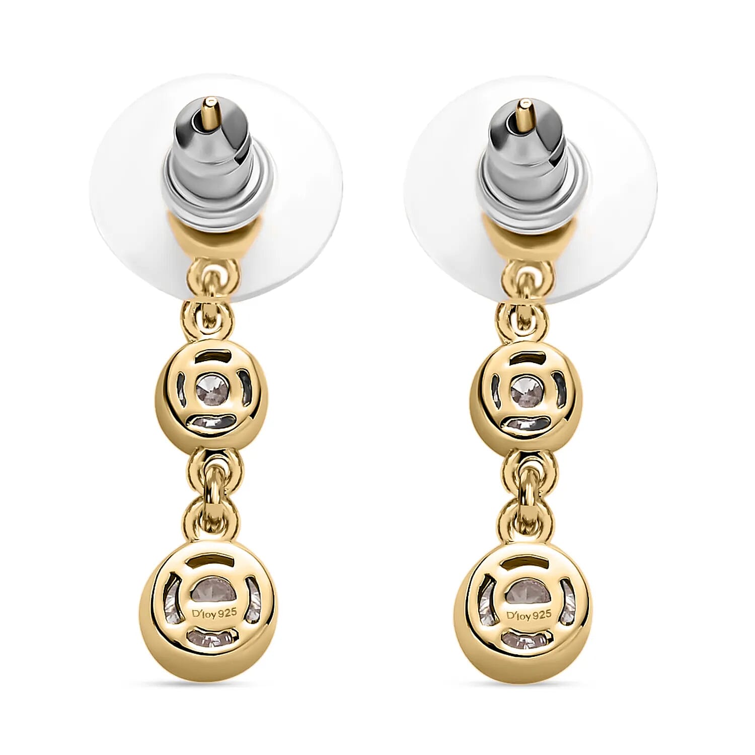Moissanite 1.60 ctw Dangle Earrings, Drop Earrings, Perfect Earrings For Women in Vermeil Yellow Gold Over Sterling Silver