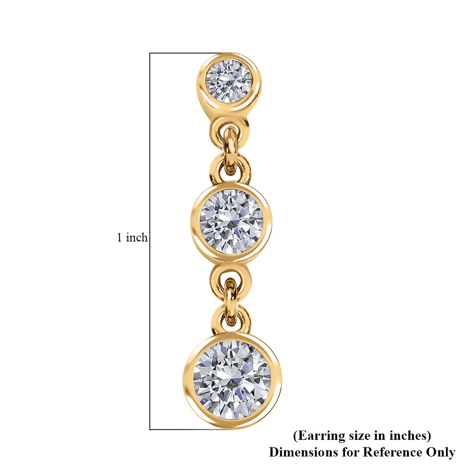 Moissanite 1.60 ctw Dangle Earrings, Drop Earrings, Perfect Earrings For Women in Vermeil Yellow Gold Over Sterling Silver
