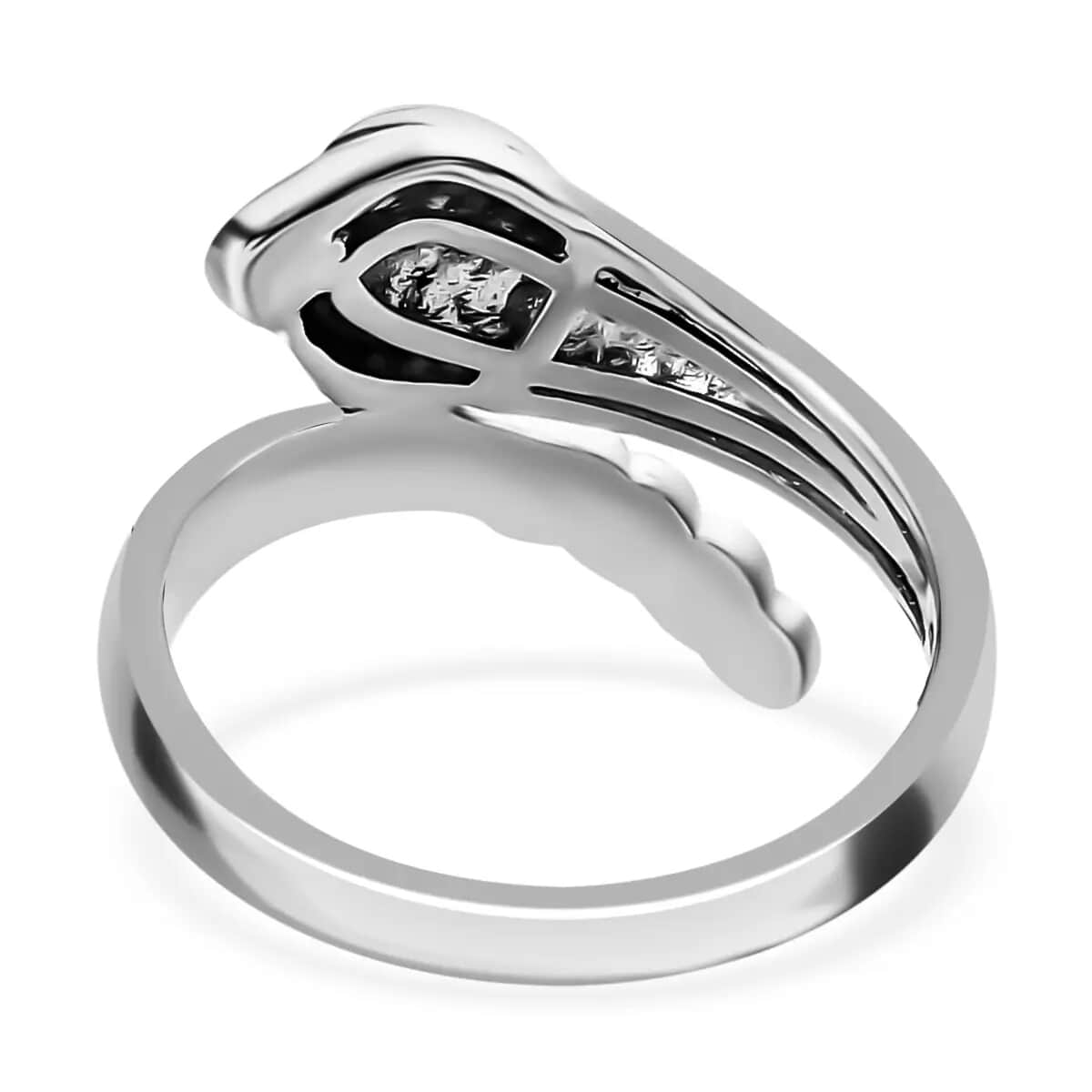 Snake Ring, Platinum Over Sterling Silver Ring, Snake Silver Ring (Size 5.0) 3.50 Grams image number 5