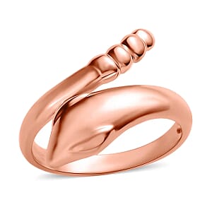 Snake Ring, Vermeil Rose Gold Over Sterling Silver Ring, Snake Silver Ring (Size 7.0) 3.50 Grams