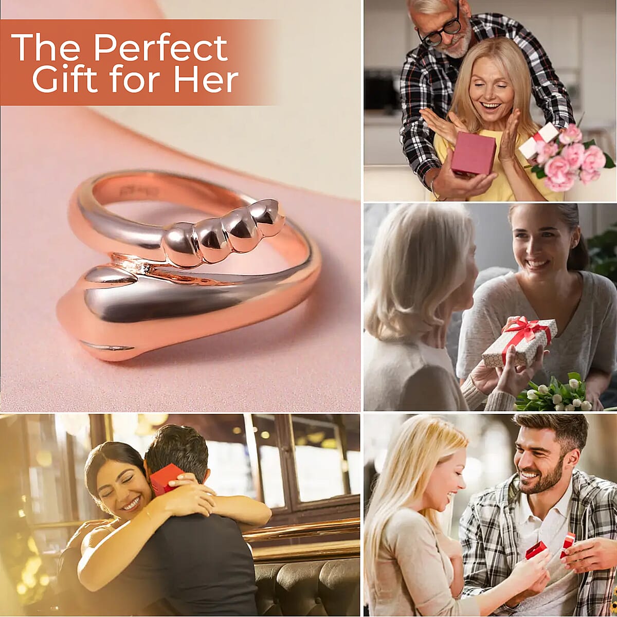 Snake Ring, Vermeil Rose Gold Over Sterling Silver Ring, Snake Silver Ring (Size 8.0) 3.50 Grams image number 3