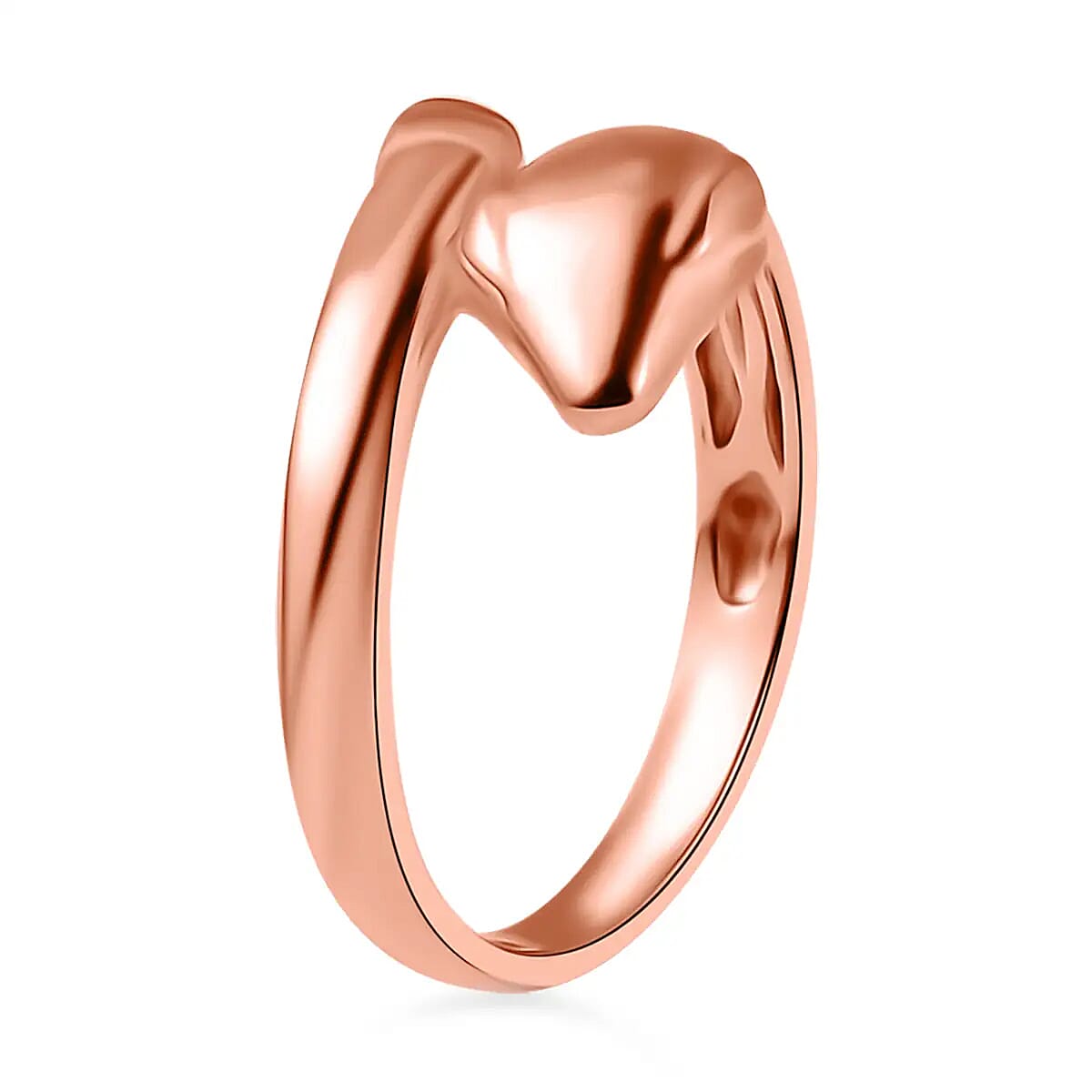 Snake Ring, Vermeil Rose Gold Over Sterling Silver Ring, Snake Silver Ring (Size 8.0) 3.50 Grams image number 4