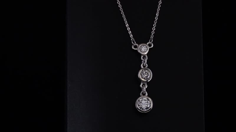 Moissanite Fancy Necklace 18 Inches in Platinum Over Sterling Silver 0.75 ctw