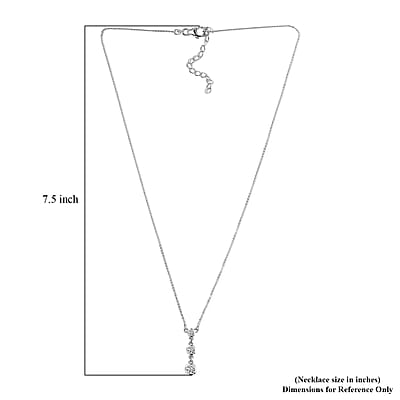 Moissanite 0.75 ctw Necklace, Trilogy Necklace, Three Stone Necklace, Sterling Silver Necklace, 18-20 Inches Necklace