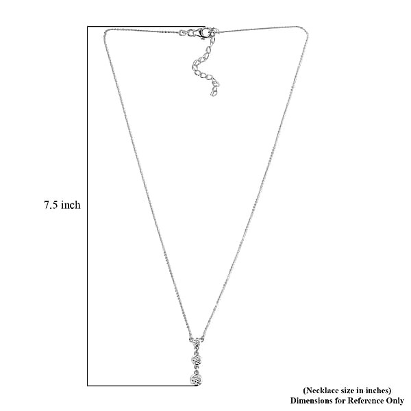 Moissanite 0.75 ctw Necklace, Trilogy Necklace, Three Stone Necklace, Sterling Silver Necklace, 18-20 Inches Necklace