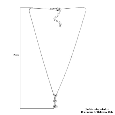 Moissanite 0.75 ctw Necklace, Trilogy Necklace, Three Stone Necklace, Sterling Silver Necklace, 18-20 Inches Necklace