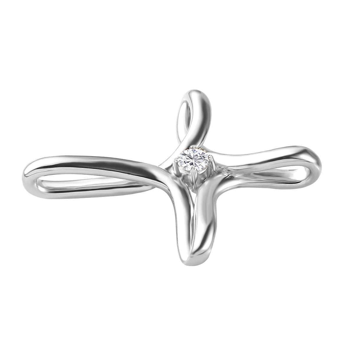 Moissanite Cross Pendant in Platinum Over Sterling Silver 0.25 ctw image number 3