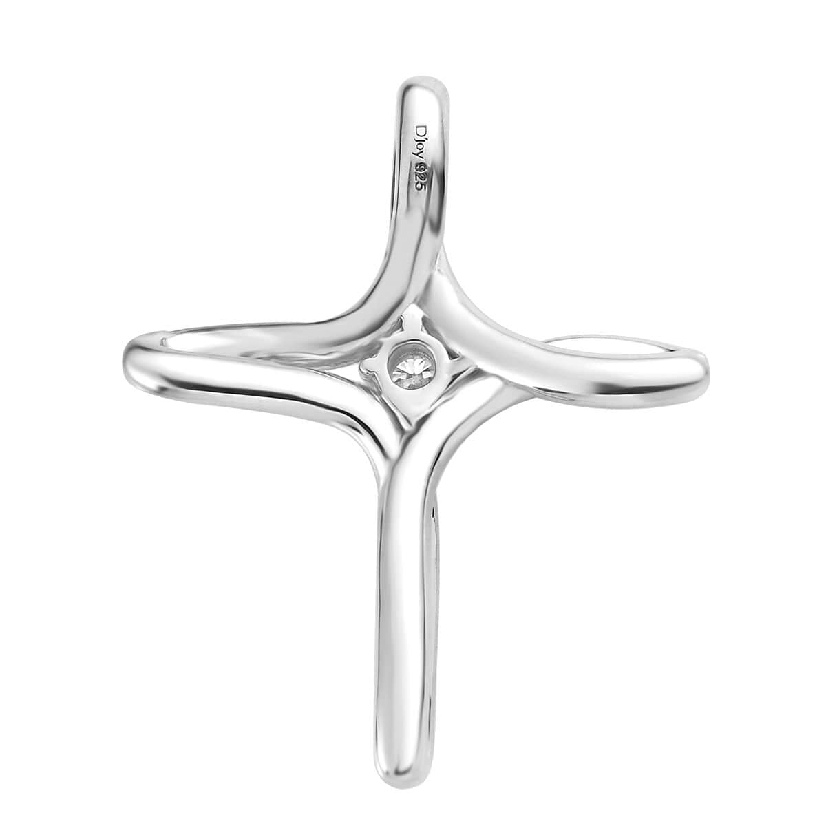 Moissanite Cross Pendant in Platinum Over Sterling Silver 0.25 ctw image number 4