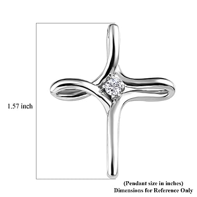 Moissanite 0.25 ctw Cross Pendant in Platinum Over Sterling Silver
