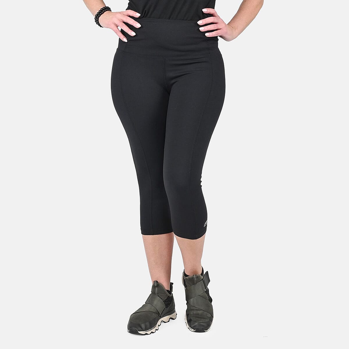 Marika Black High Rise Tummy Control Capri Leggings image number 3