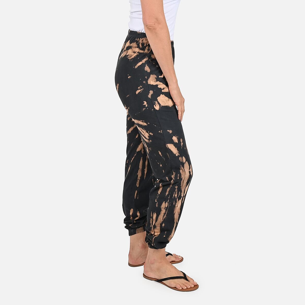 Tamsy Fudge Sundae Tie Dye Fleece Lounge Pant - XL image number 2