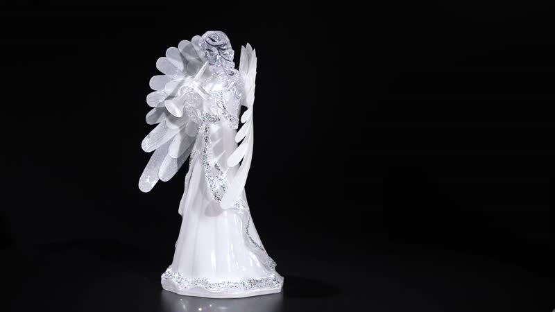 Elegant Angel Blowing Trumpet with Multi Color Changing Light (5.90x4.33x9) (3 AAA Batteries Not included)