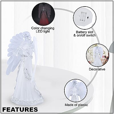 Elegant Angel Blowing Trumpet with Multi Color Changing Light (3 AAA Batteries Not included)