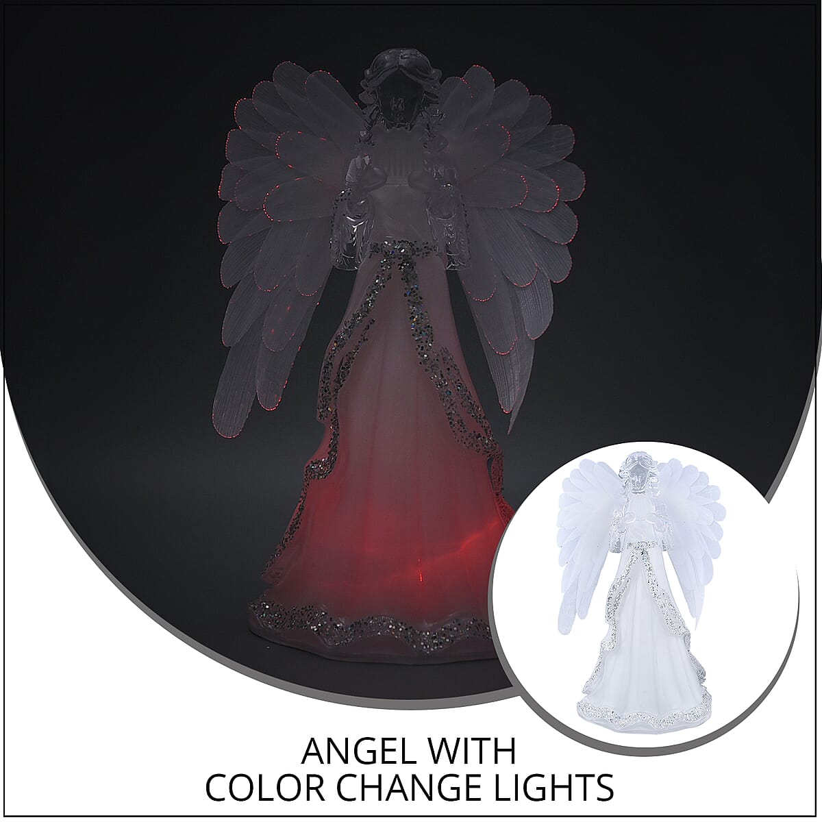 Elegant Angel-Holding Harp with Multi Color Changing Light (3 AAA Batteries Not included) image number 1