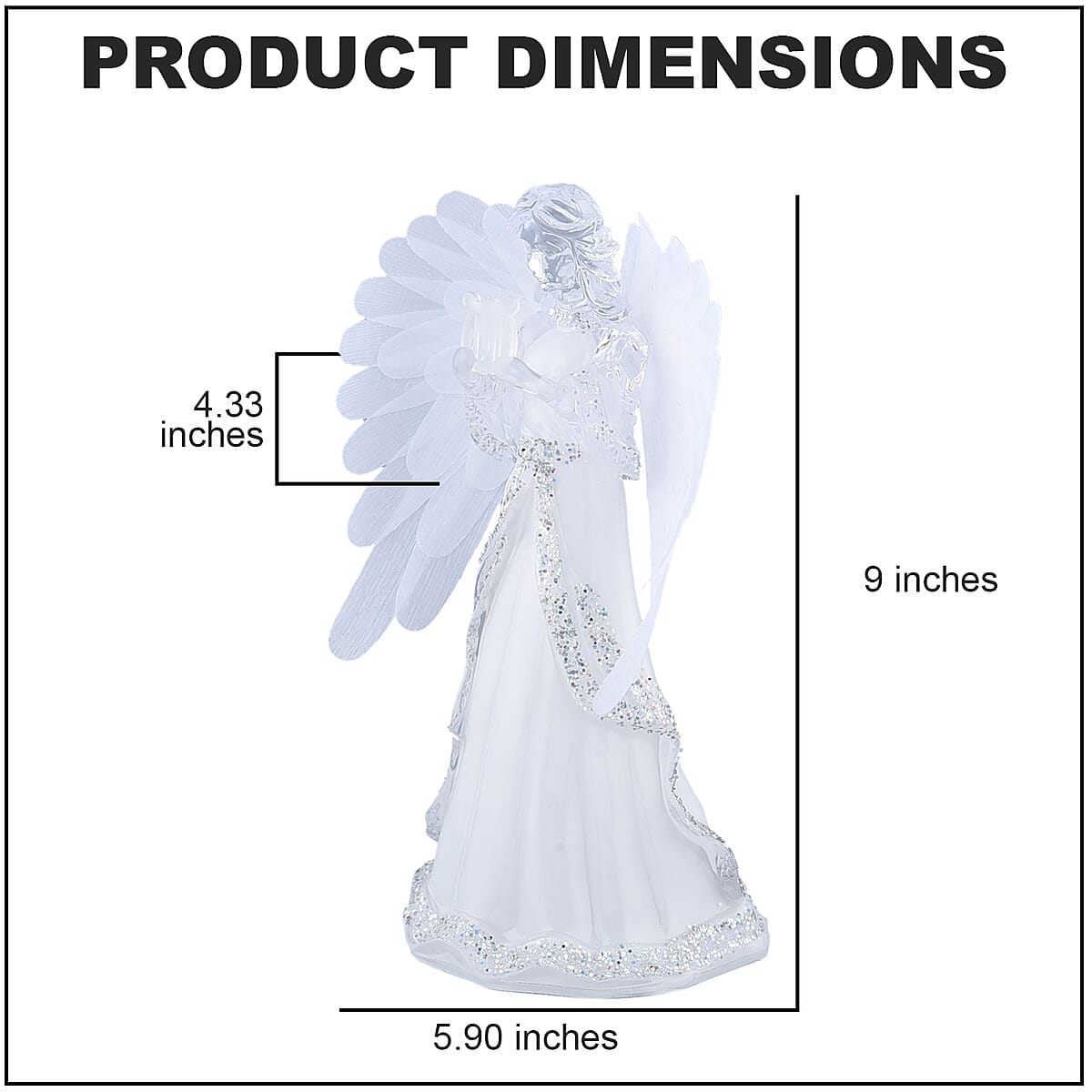 Elegant Angel-Holding Harp with Multi Color Changing Light (3 AAA Batteries Not included) image number 3