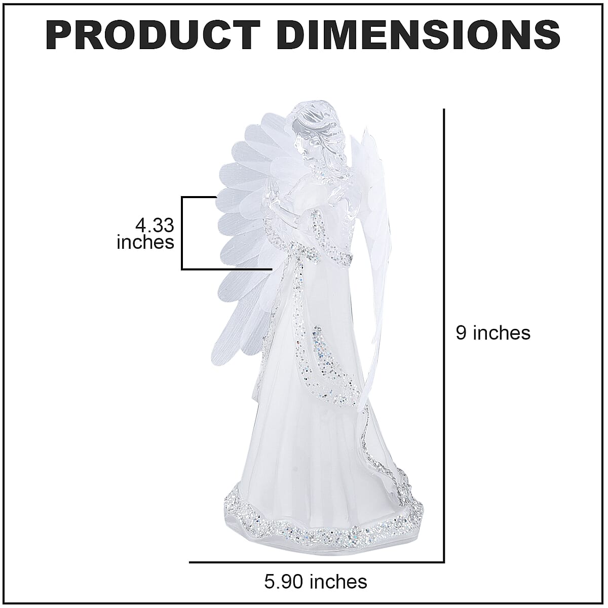 Elegant Angel-Hands Together Gesture of Prayer with Multi Color Changing Light (3 AAA Batteries Not included) image number 3