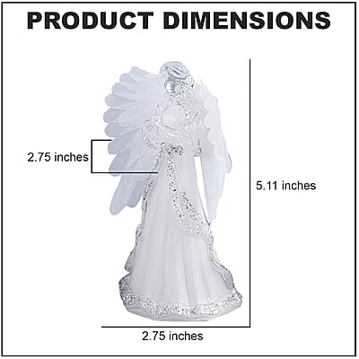 Set of 4 Angle Holding Harp, Reading the Bible, Gesture of Prayer and Blowing Trumpet with Multi Color Changing Light