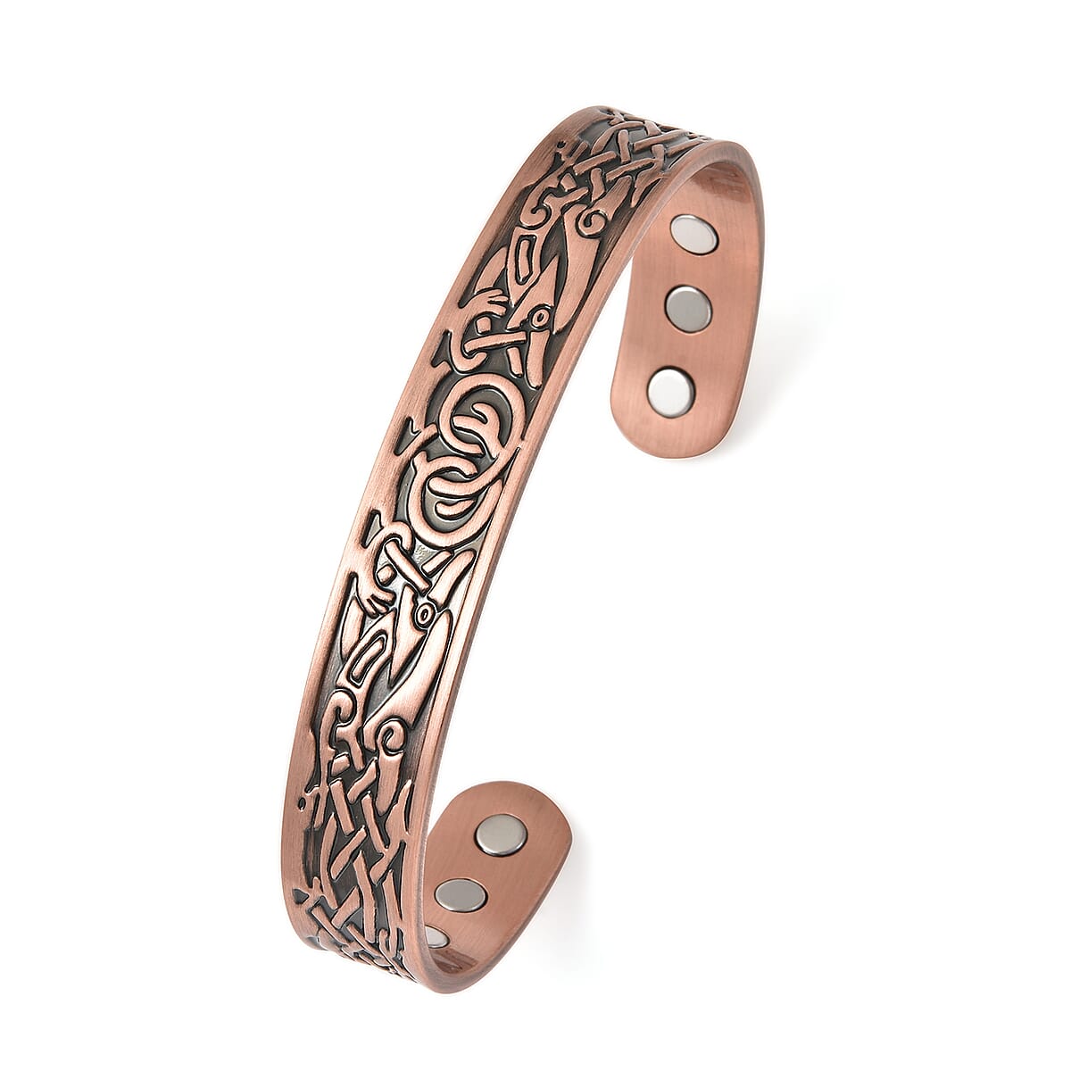Celtic Pattern Cuff Bracelet in Rosetone (7.50 In) image number 0